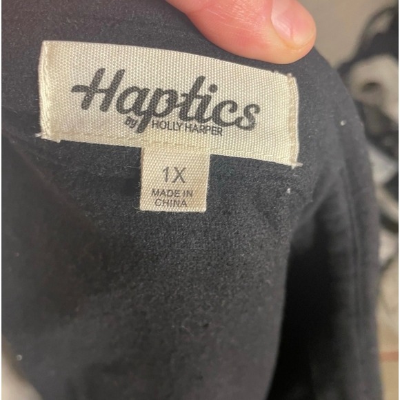 Haptics by Holly Harper Black Buffalo Plaid Sleeve Shirt Jacket Womens 1X - Picture 5 of 5